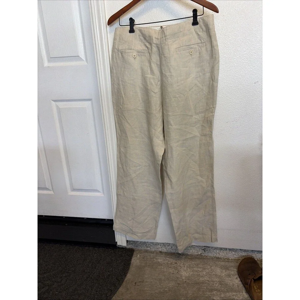 Island Company Mens Beachcomber Linen Pants Size Large Tan Beige Casual